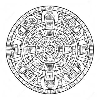 Aztec Calendar Coloring Pages