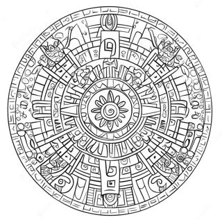 Aztec Calendar Coloring Page 45603-36411