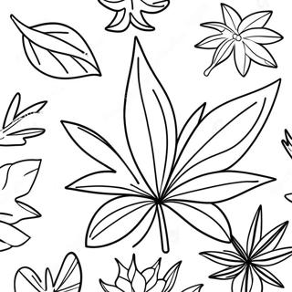 Pot Leaf Coloring Page 45623-36427