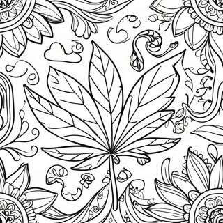 Detailed Pot Leaf Coloring Page 45624-36429