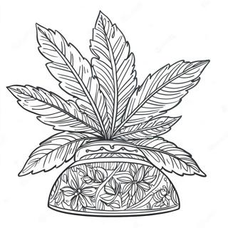 Detailed Pot Leaf Coloring Page 45624-36430