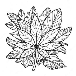 Detailed Pot Leaf Coloring Page 45624-36431