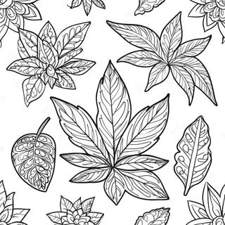 Detailed Pot Leaf Coloring Page 45624-36432