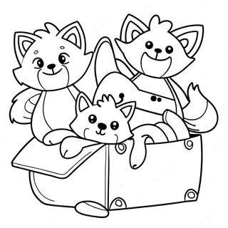 Cute Lankybox Foxy With Friends Coloring Page 45644-36445