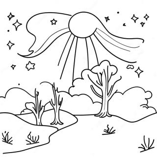 Magical Aurora Night Sky Coloring Page 45654-36454