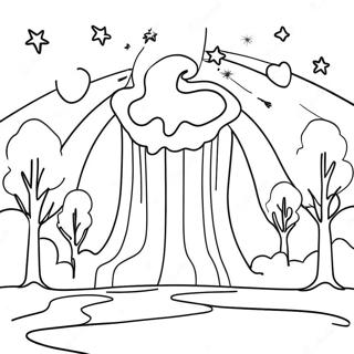 Magical Aurora Night Sky Coloring Page 45654-36456