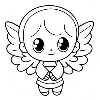 Cute Anime Angel With Wings Coloring Page 45684-36481