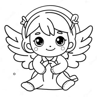 Cute Anime Angel With Wings Coloring Page 45684-36483