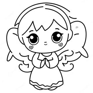 Cute Anime Angel With Wings Coloring Page 45684-36484