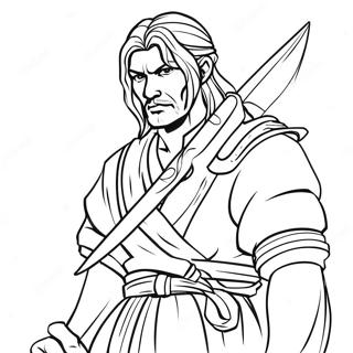 Sanemi With His Sword Coloring Page 45694-36486