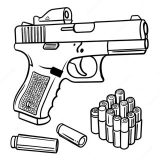 Glock Pistol With Accessories Coloring Page 45704-36496