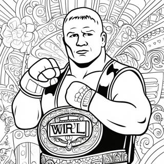 Brock Lesnar With Championship Belt Coloring Page 45714-36504