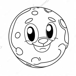 Cute Cartoon Pluto Planet Coloring Page 45734-36519