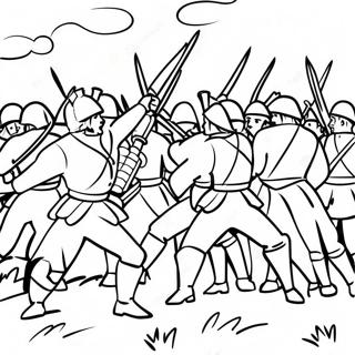 French And Indian War Battle Scene Coloring Page 45744-36525