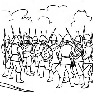 French And Indian War Battle Scene Coloring Page 45744-36526