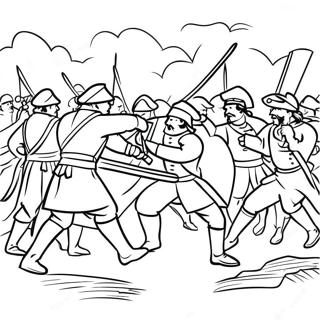 French And Indian War Battle Scene Coloring Page 45744-36527