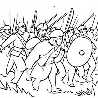 French And Indian War Battle Scene Coloring Page 45744-36528