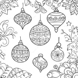 Colorful Spanish Christmas Ornaments Coloring Page 45754-36533