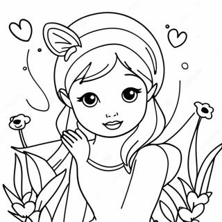 Beautiful Realistic Fairy With Flowers Coloring Page 45763-36539