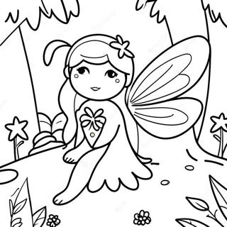 Enchanting Fairy In A Magical Forest Coloring Page 45764-36543