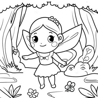 Enchanting Fairy In A Magical Forest Coloring Page 45764-36544