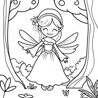 Mystical Black Fairy In Enchanted Forest Coloring Page 45774-36552