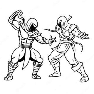 Scorpion Vs Sub Zero Epic Battle Coloring Page 4577-3769