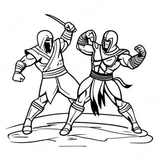 Scorpion Vs Sub Zero Epic Battle Coloring Page 4577-3770