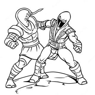 Scorpion Vs Sub Zero Epic Battle Coloring Page 4577-3772