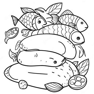 5 Loaves And 2 Fish Coloring Page 45803-36571