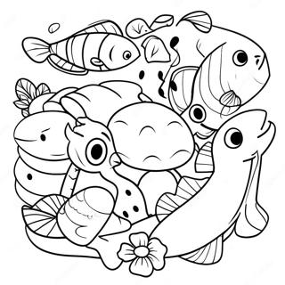 Colorful 5 Loaves And 2 Fish Scene Coloring Page 45804-36575