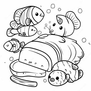 Colorful 5 Loaves And 2 Fish Scene Coloring Page 45804-36576