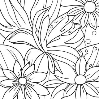 Tropical Flower Realistic Flower Coloring Pages