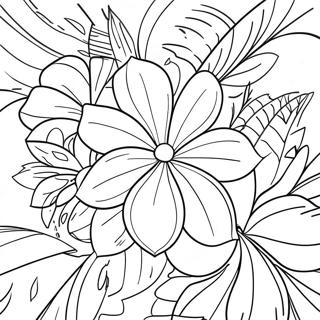 Tropical Flower Realistic Coloring Page 45833-36594