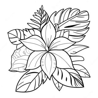 Tropical Flower Realistic Coloring Page 45833-36595