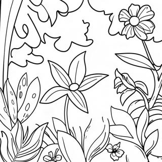 Vibrant Tropical Flower Garden Coloring Page 45834-36597