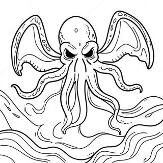 Cthulhu Rising From The Ocean Coloring Page 45854-36613