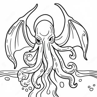 Cthulhu Rising From The Ocean Coloring Page 45854-36614