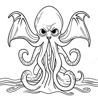 Cthulhu Rising From The Ocean Coloring Page 45854-36616