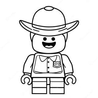 Funny Lego Minifigure With Hat Coloring Page 45874-36633