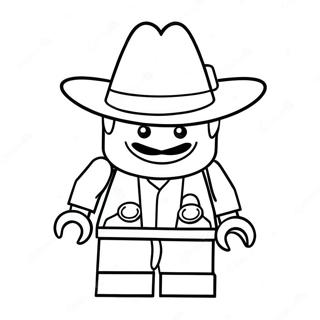 Funny Lego Minifigure With Hat Coloring Page 45874-36635