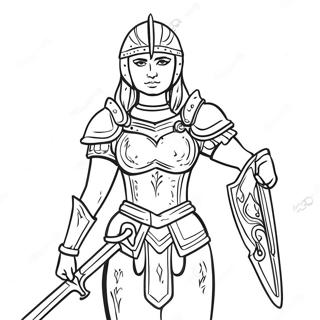 Female Warrior In Battle Armor Coloring Page 45883-36629