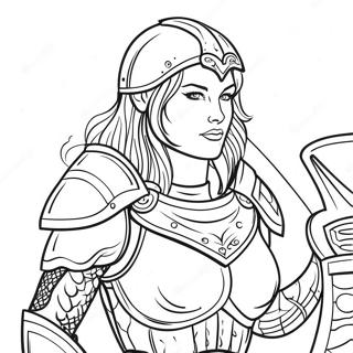 Female Warrior In Battle Armor Coloring Page 45883-36631