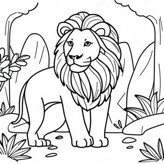 Majestic Lion In The Jungle Coloring Page 45924-36669