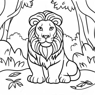 Majestic Lion In The Jungle Coloring Page 45924-36671