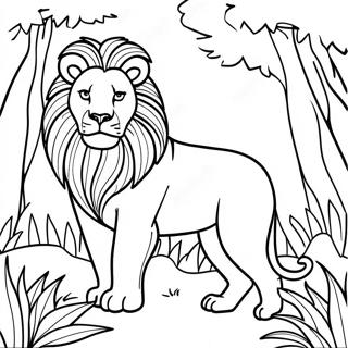 Majestic Lion In The Jungle Coloring Page 45924-36672