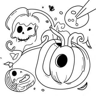 Halloween Doodle Art Coloring Page 45933-36676