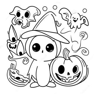 Spooky Halloween Doodle Art Coloring Page 45934-36679