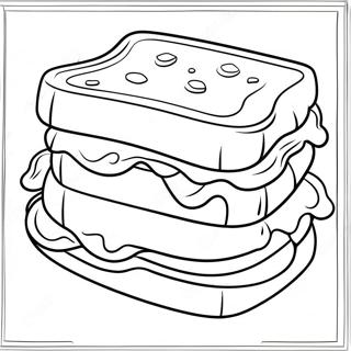 Peanut Butter And Jelly Sandwich Coloring Page 45943-36686