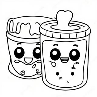 Cute Peanut Butter And Jelly Characters Coloring Page 45944-36682